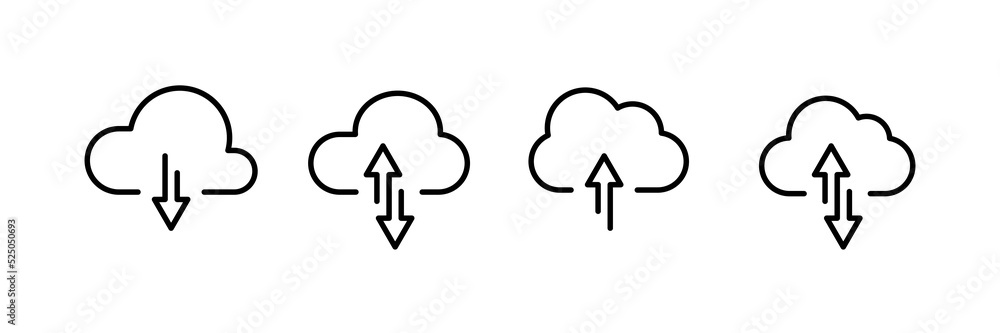 cloud with arrow Collection. Upload and download cloud arrow vector symbols - stock vector. cloud with arrow Collection. Upload and download cloud arrow vector symbols - stock vector.