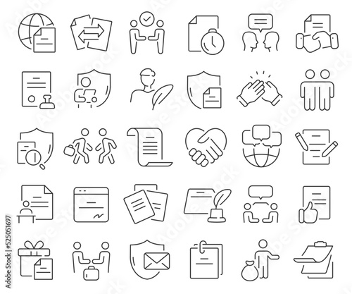 Deal line icons collection. Thin outline icons pack. Vector illustration eps10
