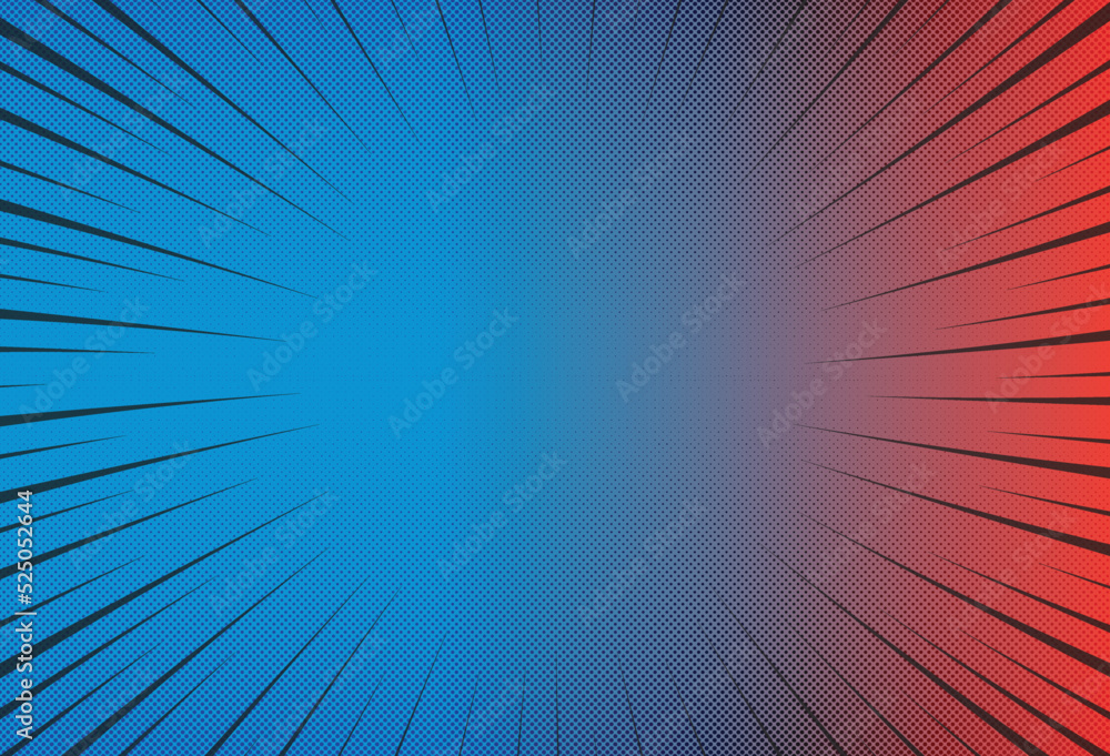 Blue and red comic retro background vector illustration. Pop art wallpaper. Stock Vektorgrafik Adobe Stock