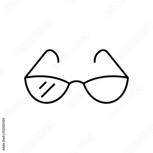Vector outline black mens glasses icon.. EPS 10... Isolated on white background. Mens accessory..... Optics lens frame.. Glasses trendy illustration.. Flat, symbol, app, emblem, design, web, dev, ui