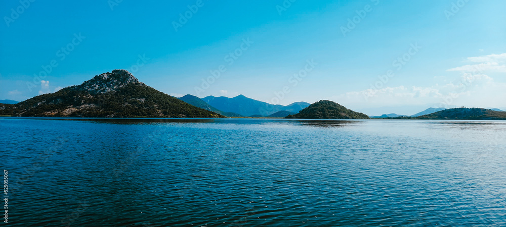 view of the mountains and lake