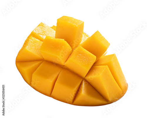 Beautiful delicious mango isolated on white table background.