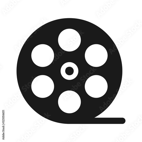 Video Camera Film Tape Reel icon. Film roll illustration