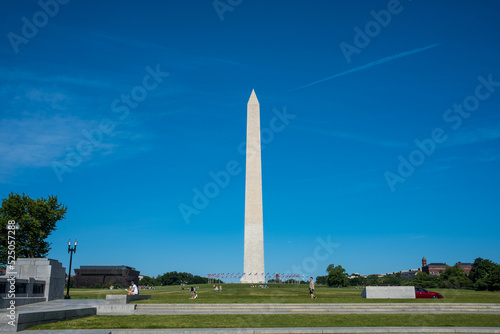 Washington Monument on a Clear Sunny Day with Blue Sky