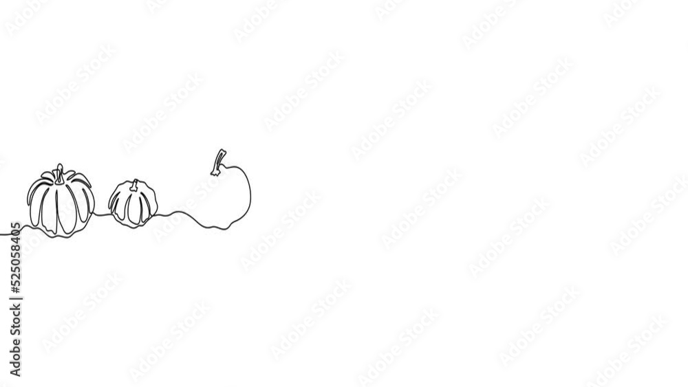 Animated illustration for Thanksgiving Day. Continuous One Line. Hand-drawn minimalist style. 4K video. Animated illustration for Thanksgiving Day. Continuous One Line. Hand-drawn minimalist style. 4K video.