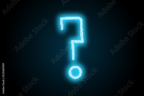 Question mark glowing neon symbol sign 