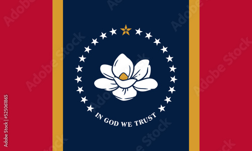 Mississippi state flag. Vector illustration.