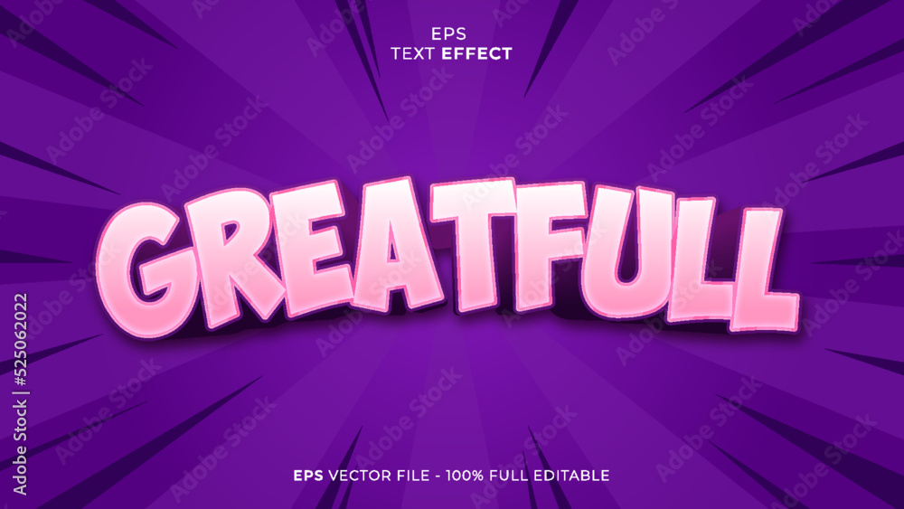 Greatfull editable text effect font