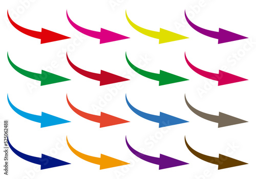 Icono de flechas de varios colores en fondo blanco.