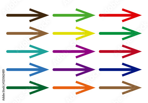 Icono de flechas de varios colores en fondo blanco.