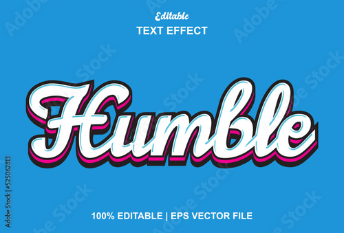 humble text effect with white and blue color editable.
