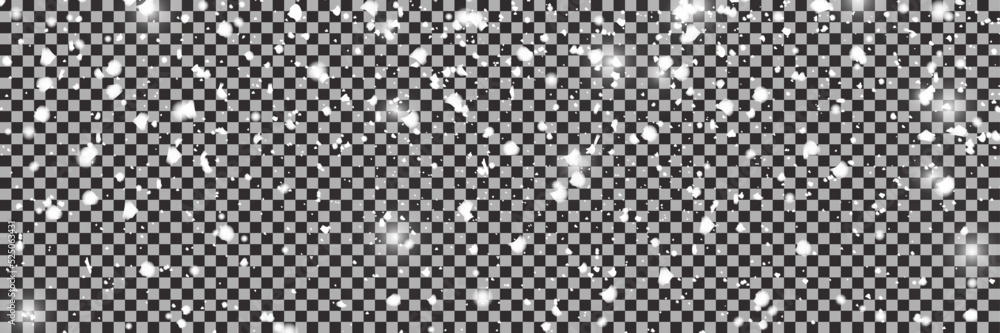 Realistic falling snowflakes. Isolated on transparent background ...