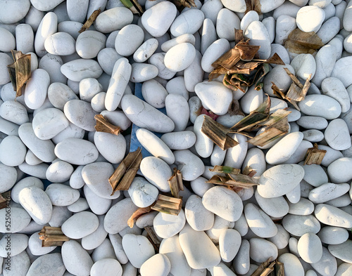 white pebbles stones background.