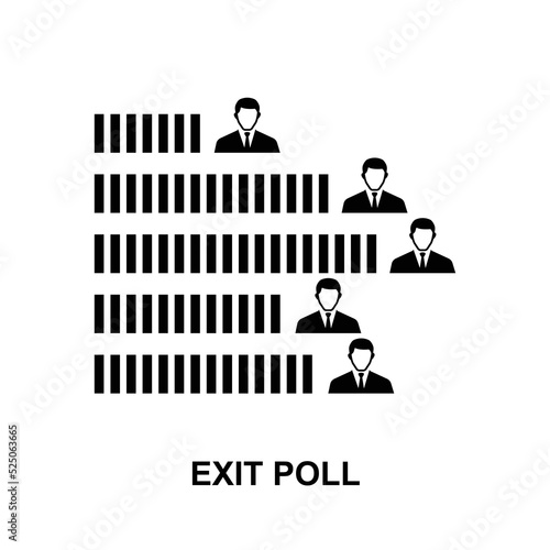 Exit poll icon isolated on white background vector illustration.