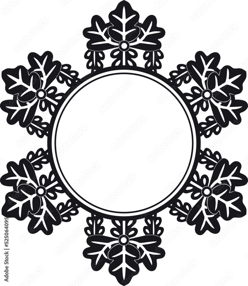Circle frame with flowers