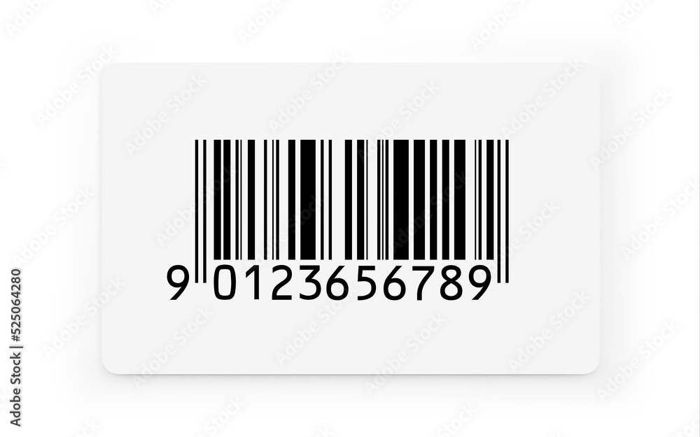 Bar Code Printed on White Business Card Against White Bar Code Printed on White Business Card Against White