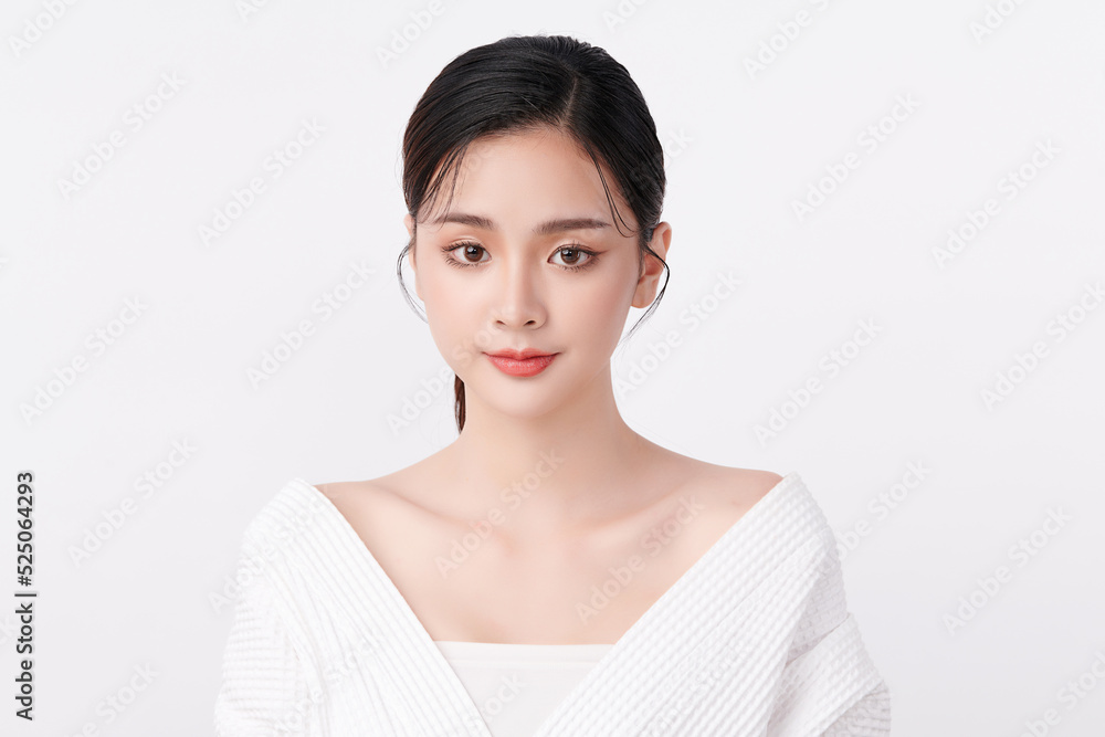 Beautiful young asian woman with clean fresh skin on white background, Face care, Facial treatment, Cosmetology, beauty and spa, Asian women portrait. Beautiful young asian woman with clean fresh skin on white background, Face care, Facial treatment, Cosmetology, beauty and spa, Asian women portrait.