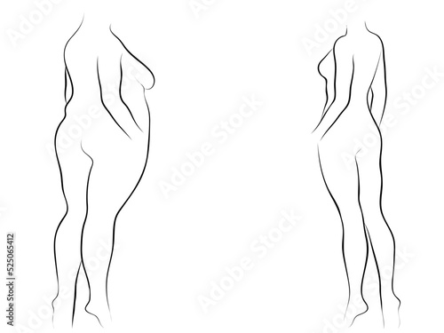 Vector conceptual fat overweight obese female vs slim fit healthy body after weight loss or diet with muscles thin young woman isolated. Fitness, nutrition or fatness obesity, health silhouette shape