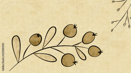 Vector botanical wall arts, with hackberry. Minimalistic and natural. Hackberry and line arts design. Sample text area included.

