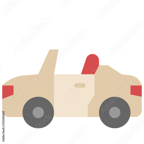 cabriolet flat icon