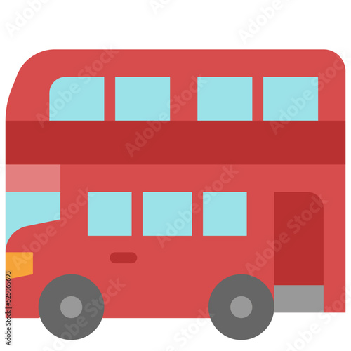 double decker bus flat icon