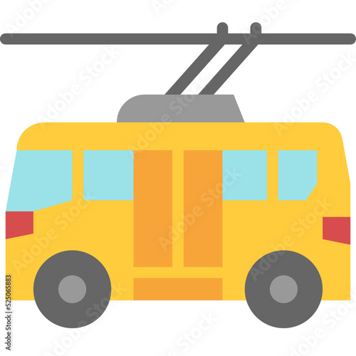 trolleybus flat icon