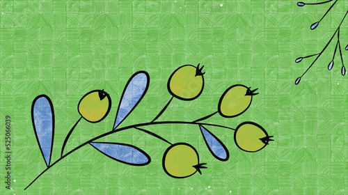 Vector botanical wall arts, with hackberry. Minimalistic and natural. Hackberry and line arts design. Sample text area included.
