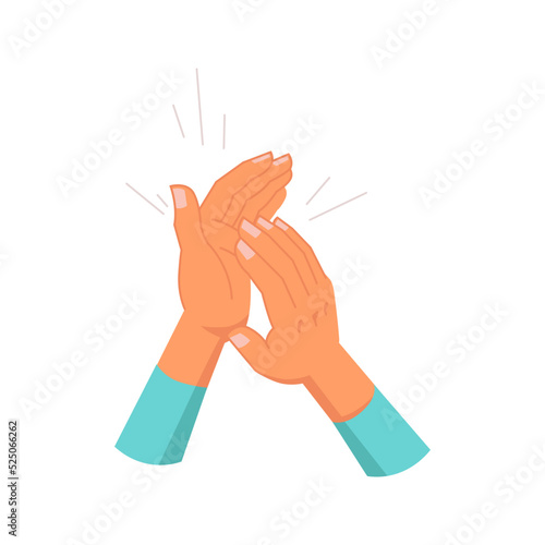 Clapping hands isolated palms. Vector applauding people, appreciation and congratulation, encouragement concept. Crowd applause, bravo by high five, success