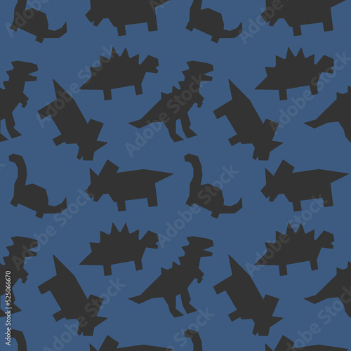 Hand Drawing Cute cartoon dinosaur seamless vector illustration pattern. Design for use background Textile all over fabric print wrapping paper and others. 