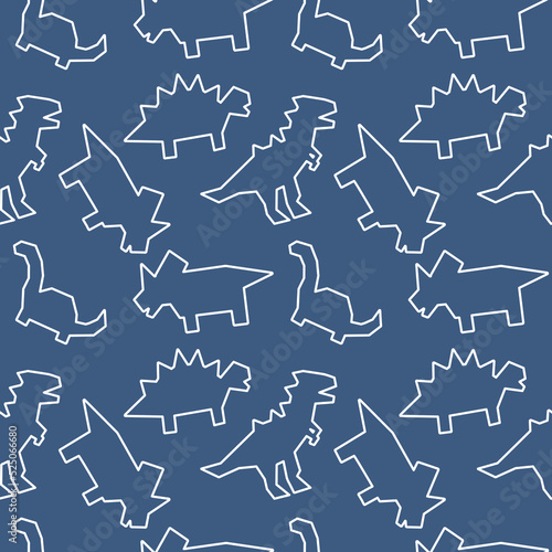 Hand Drawing Cute cartoon dinosaur seamless vector illustration pattern. Design for use background Textile all over fabric print wrapping paper and others. 