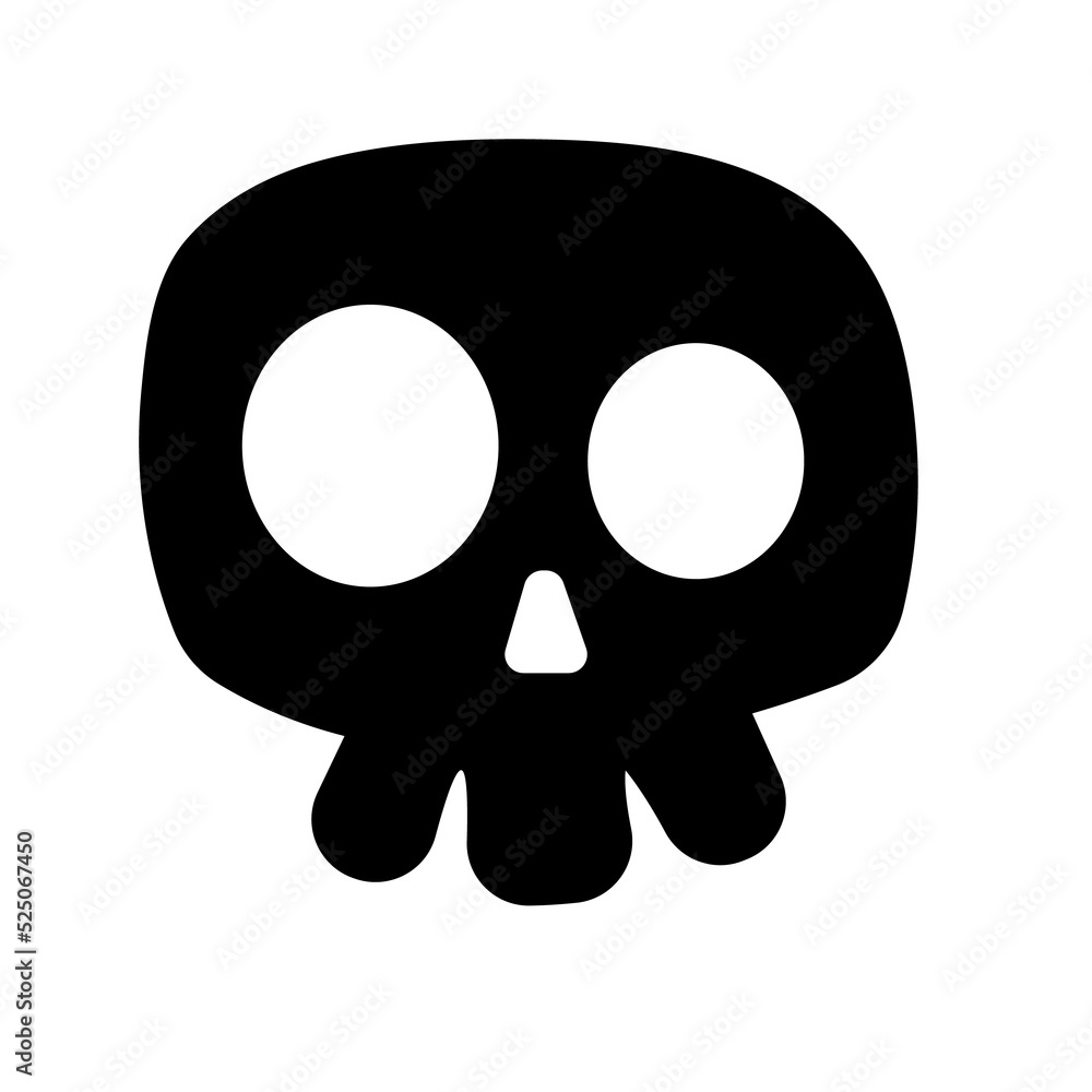 Bone vector. Skull shadow from ghost skeleton in scary graveyard on Halloween. Bone vector. Skull shadow from ghost skeleton in scary graveyard on Halloween.