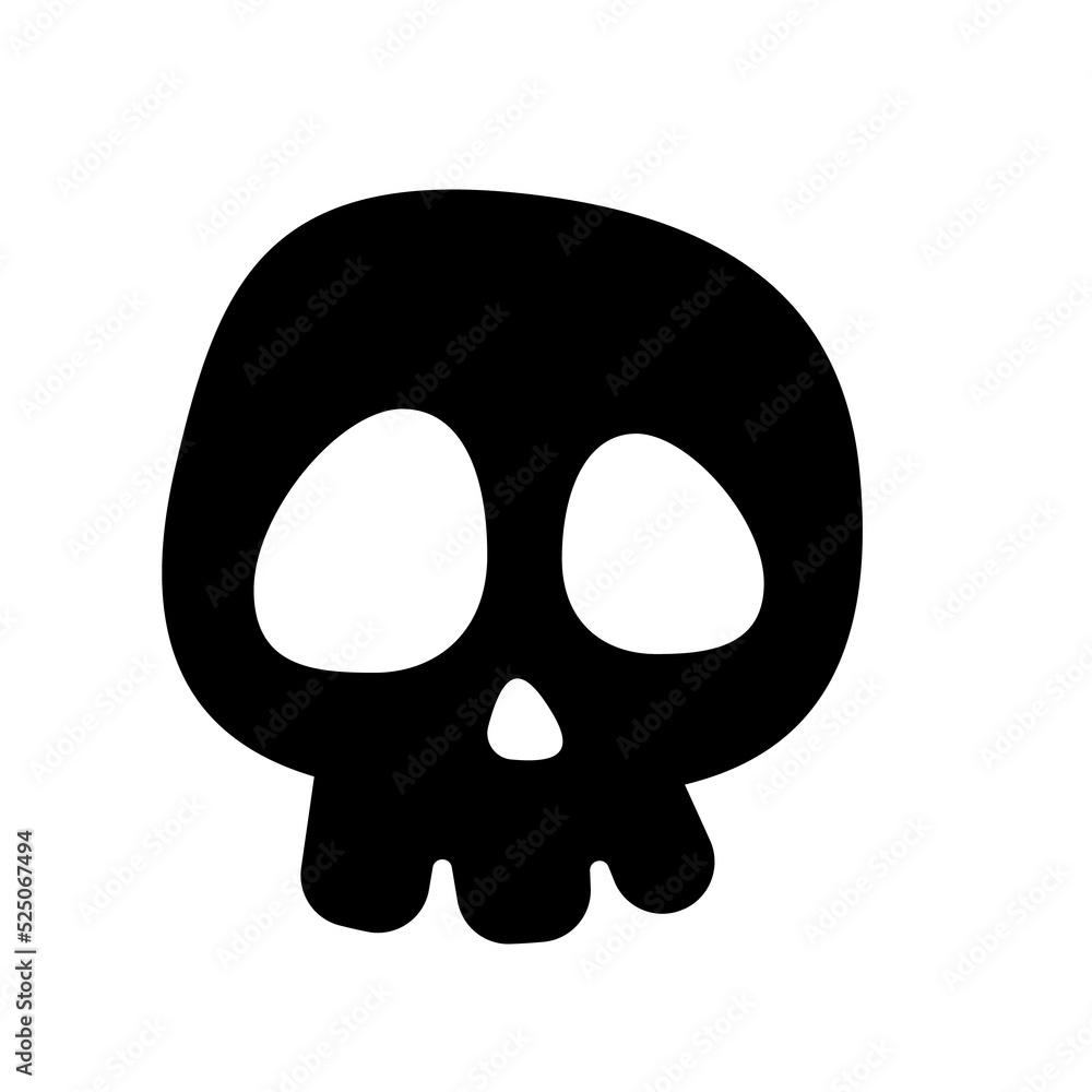 Bone vector. Skull shadow from ghost skeleton in scary graveyard on Halloween. Bone vector. Skull shadow from ghost skeleton in scary graveyard on Halloween.