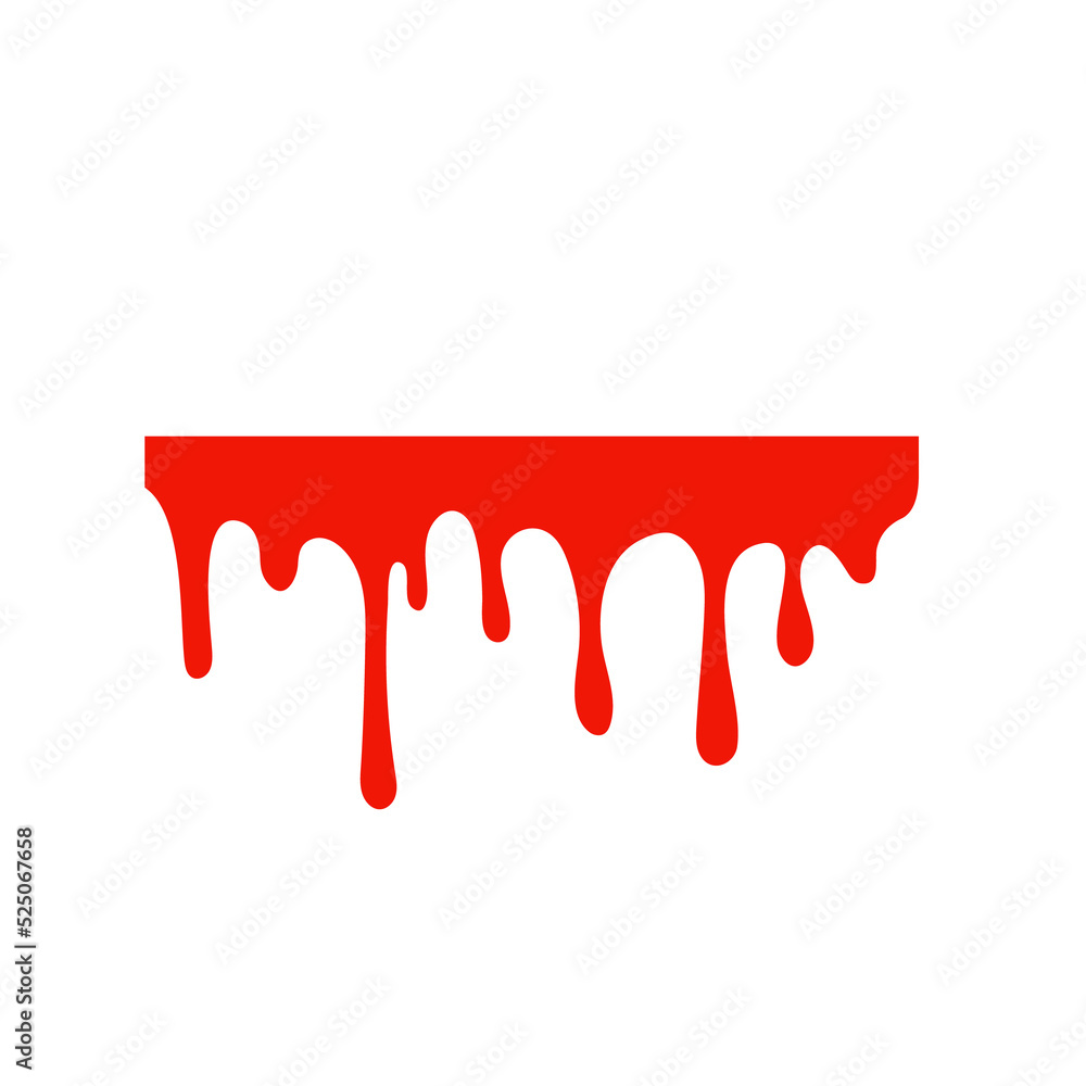 Spilled blood. A red sticky liquid that resembled blood dripping. Halloween crime concept.