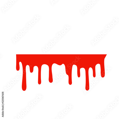 Spilled blood. A red sticky liquid that resembled blood dripping. Halloween crime concept.