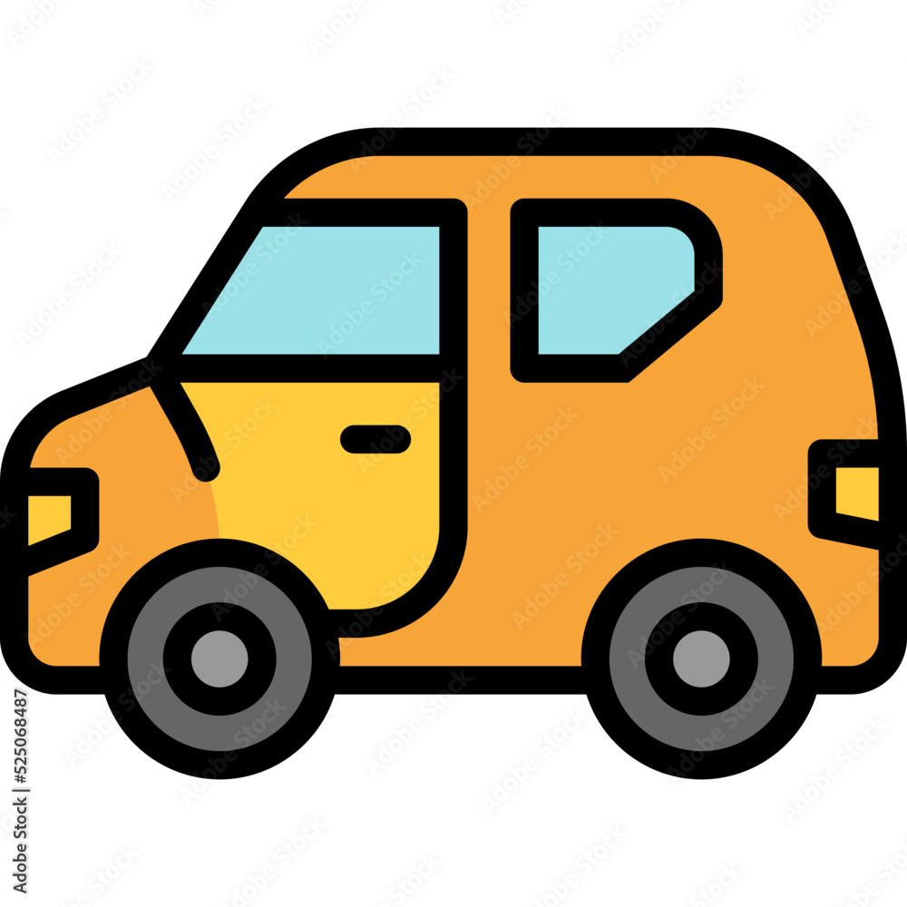 mini car filled outline icon
