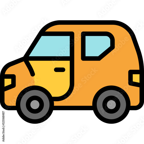 mini car filled outline icon