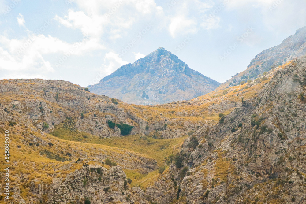 mountain landscape with clouds in mallorca