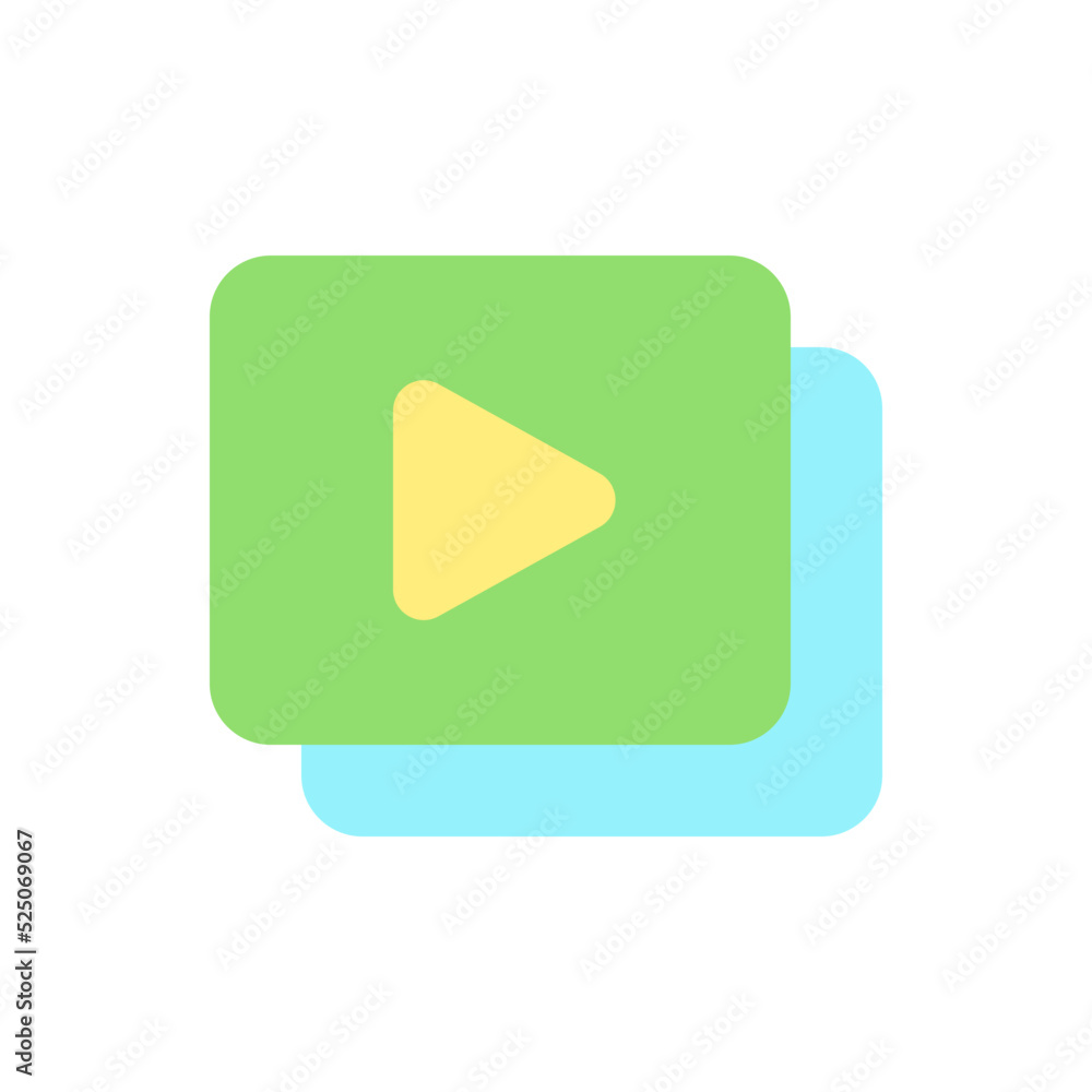 Set of video files flat color ui icon. Digital video gallery. Collection of media content. Multimedia. Simple filled element for mobile app. Colorful solid pictogram. Vector isolated RGB illustration Set of video files flat color ui icon. Digital video gallery. Collection of media content. Multimedia. Simple filled element for mobile app. Colorful solid pictogram. Vector isolated RGB illustration