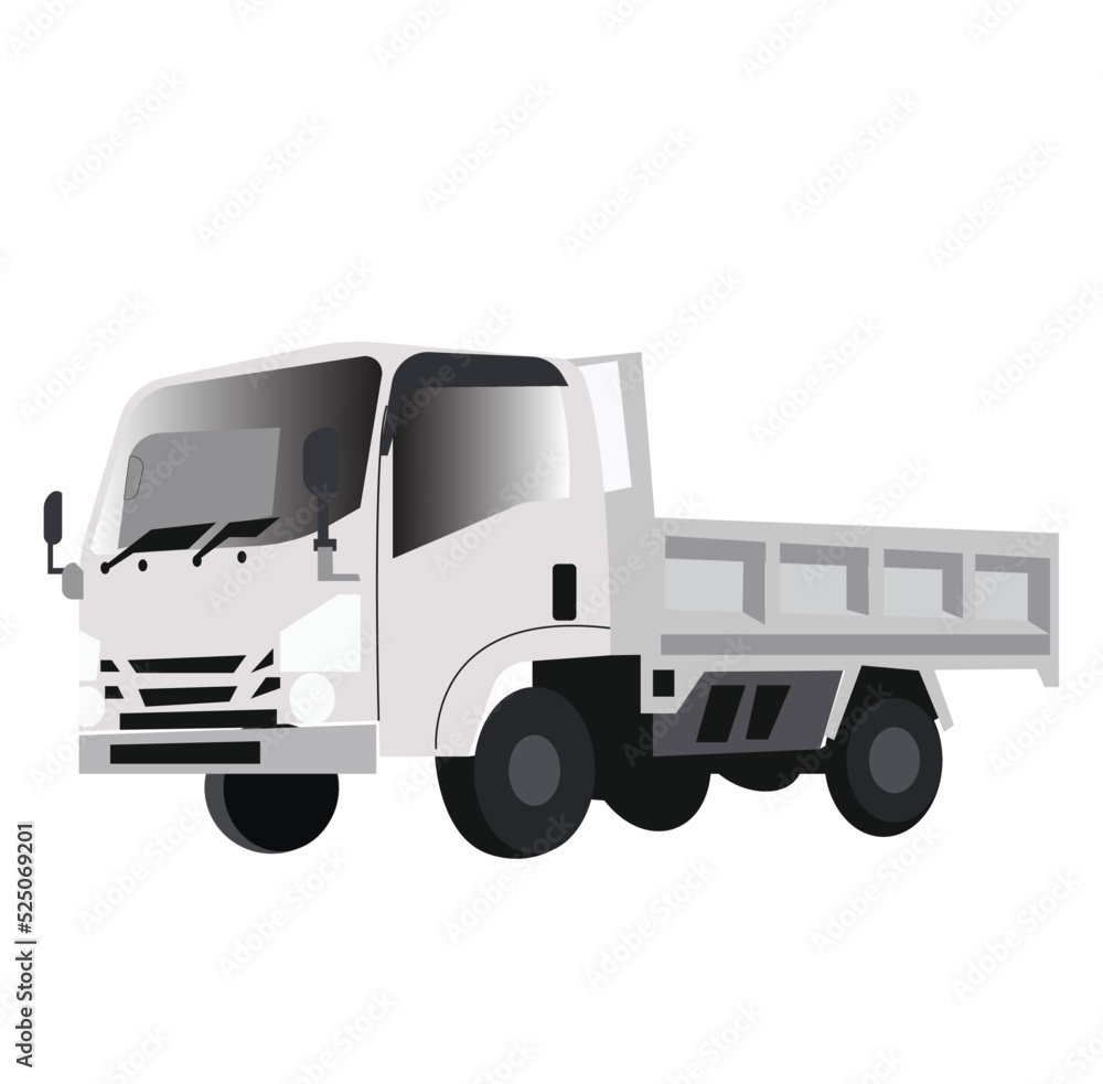 Vector illustration of isolated car truck symbol seen from the side Vector illustration of isolated car truck symbol seen from the side