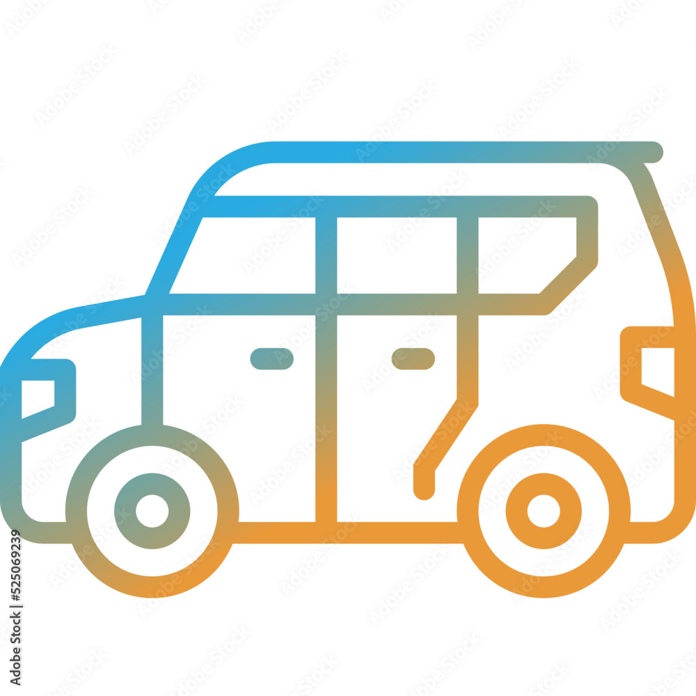 minivan gradient line icon minivan gradient line icon