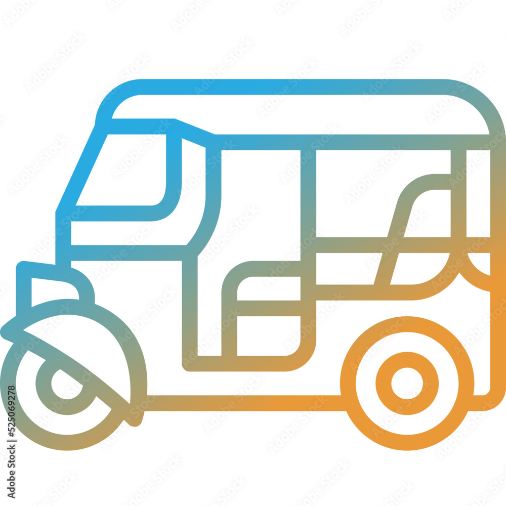 rickshaw gradient line icon rickshaw gradient line icon