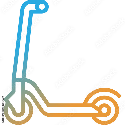kick scooter gradient line icon