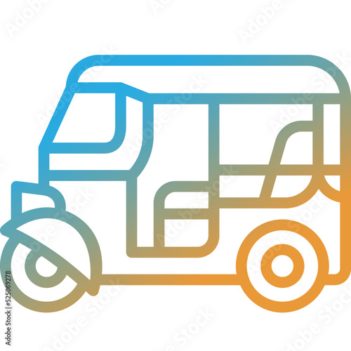 rickshaw gradient line icon