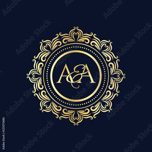 A and A, AA logo initial vector mark, AA luxury ornament monogram logo photo