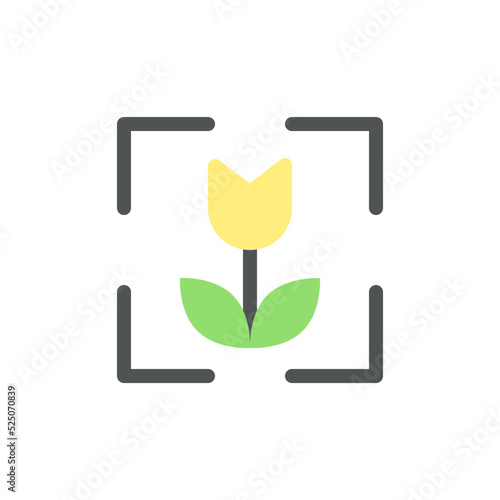 Macro photo mode flat color ui icon. Digital camera function. Extreme close up picture. Editor tool. Simple filled element for mobile app. Colorful solid pictogram. Vector isolated RGB illustration