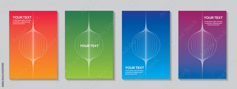 Fototapeta premium Radial semicircle geometric dots patterns Background template