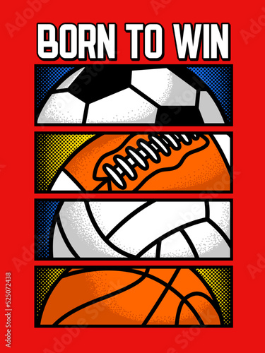 set of sports balls, football, american, volleyball and basketball