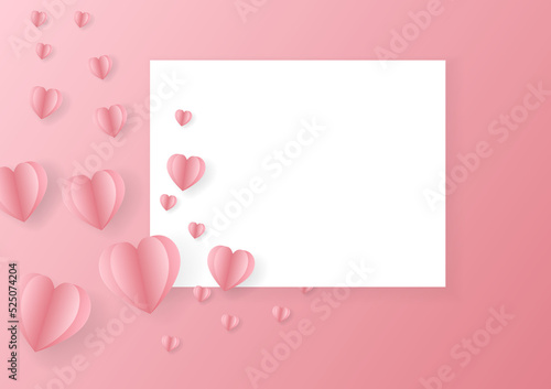 beautiful hearts on pink background symbol of love with white space for text