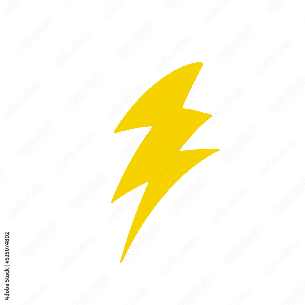 Flat lightning icon set. Simple lightning design Isolated on white background Flat lightning icon set. Simple lightning design Isolated on white background