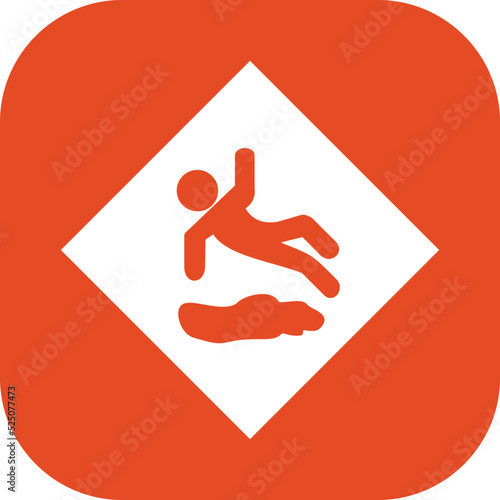 Danger of Slipping Vector Icon